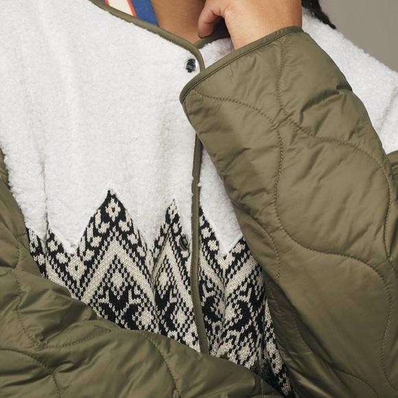 Anthropologie fall 2024 Tierney Fair Isle quilted jacket. EUC. - Picture 4 of 7